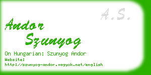 andor szunyog business card